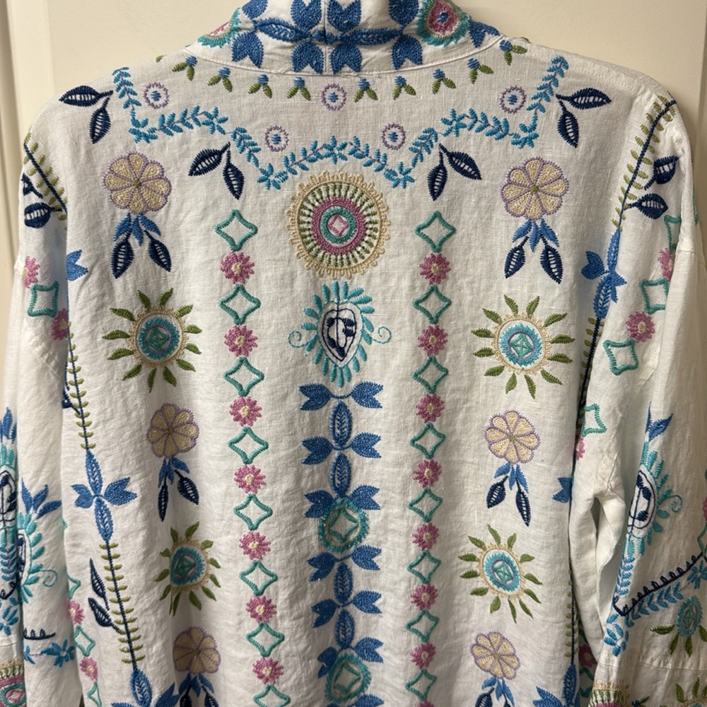 Johnny Was linen short kimono - Picture 5 of 5